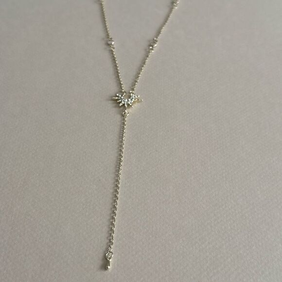 Elegant Gold Sun Pendant Necklace #1698 - Picture 3 of 4